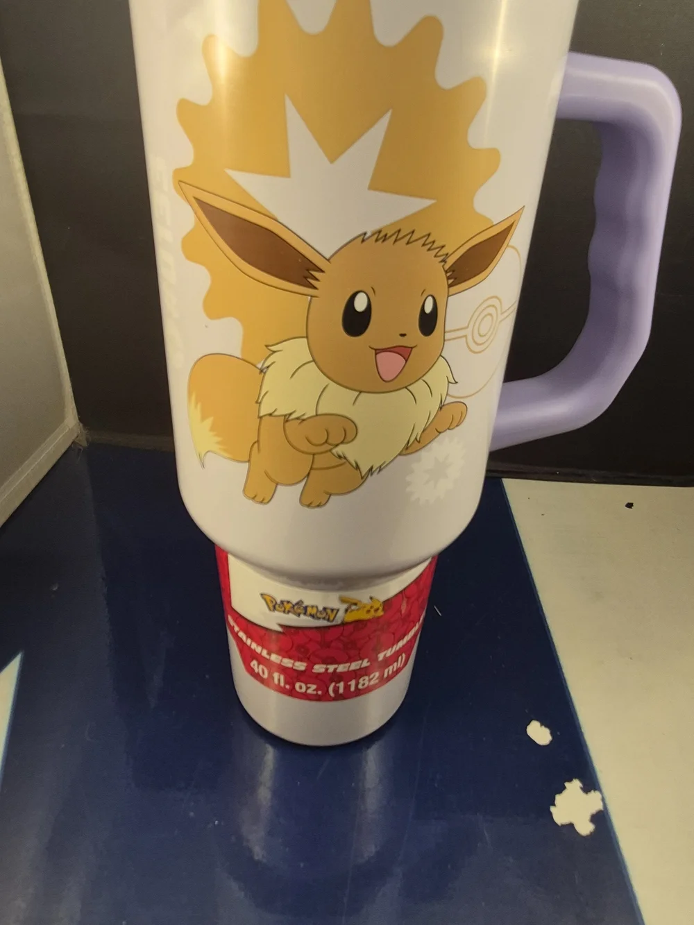 Eevee Insulated Travel Mug with Lavender Handle